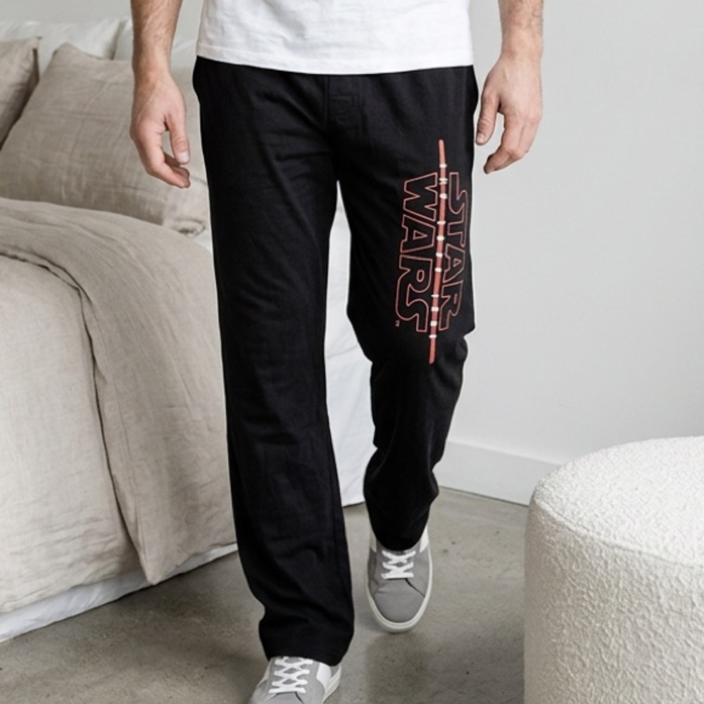 NWOT Star Wars Unisex Black Graphic Lounge Pajama Drawstring Pants - Size  XL